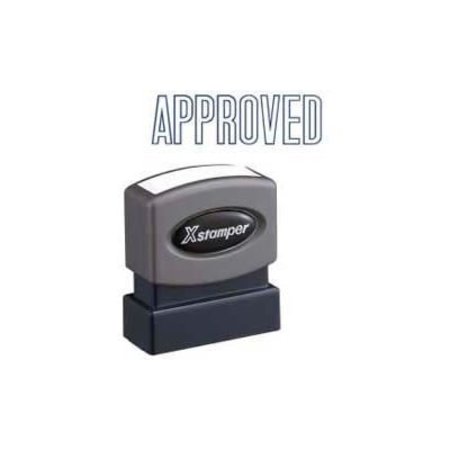 SHACHIHATA INC. Xstamper® Pre-Inked Message Stamp, APPROVED, 1-5/8" x 1/2", Blue 1008